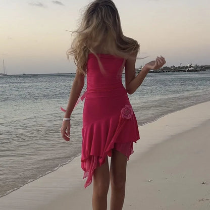 Dresses Formal Chic Hot Pink Beach Dress Cute Homecoming Dress Stores With Prom Dresses