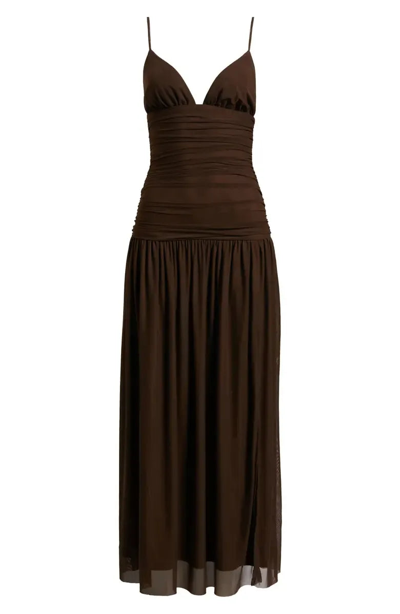 Beautiful A-Line Spaghetti Straps Sleeveless Backless Ankle-Length Prom Dress