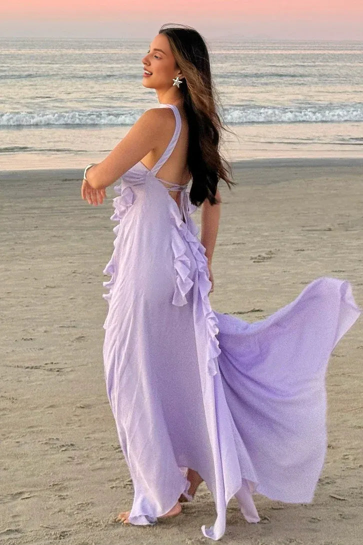 Beautiful A Line Strapless Neck Sleeveless Lace Up Floor-Length Prom Dress