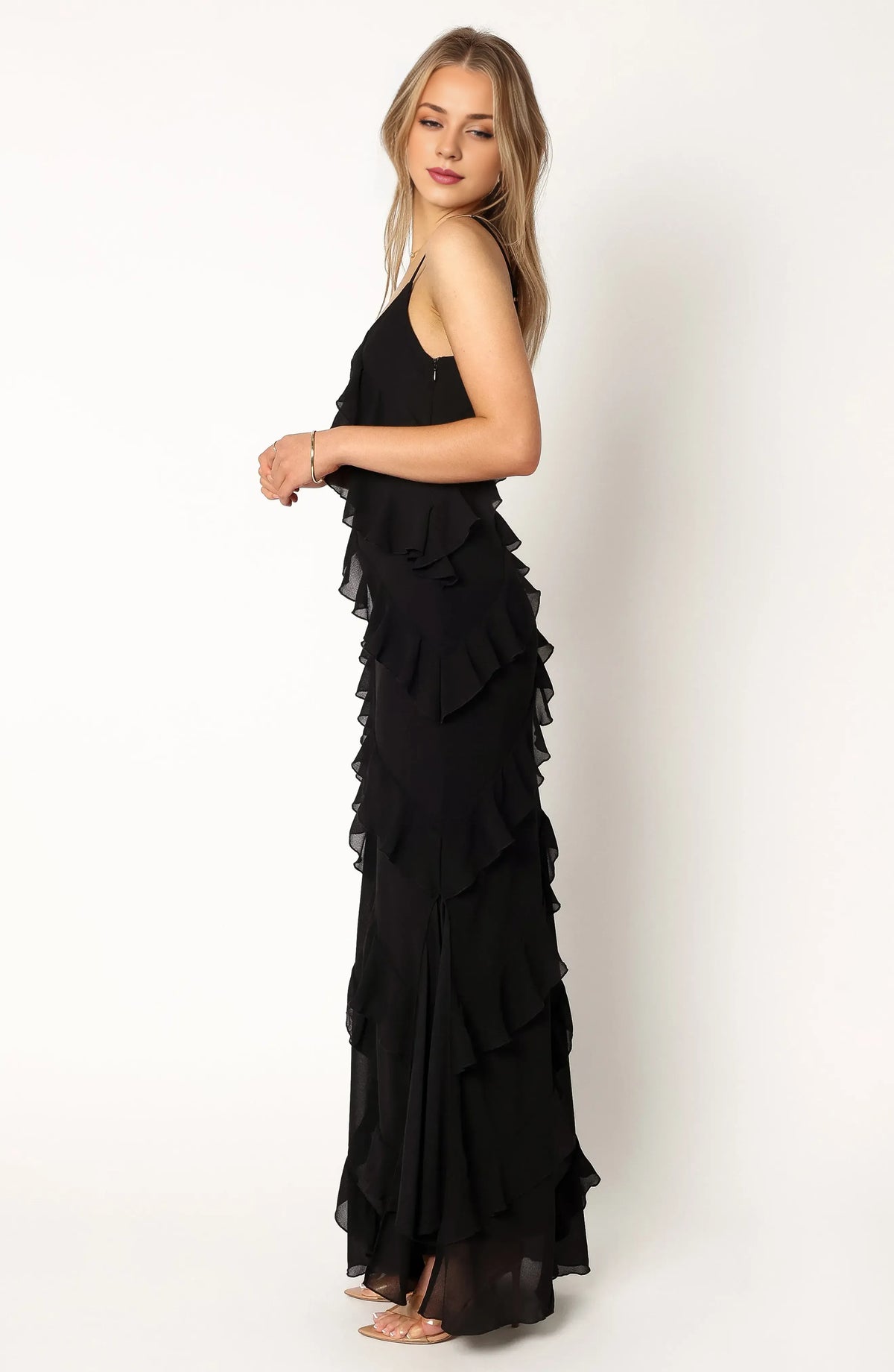 Beautiful Sheath Spaghetti Straps Sleeveless Chiffon Ankle-Length Prom Dress