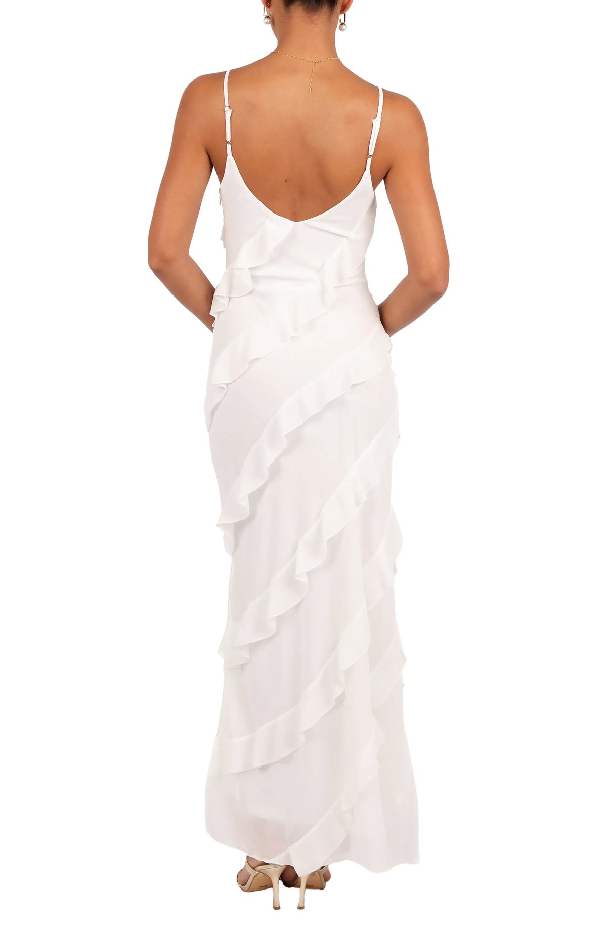 Beautiful Sheath Spaghetti Straps Sleeveless Chiffon Ankle-Length Prom Dress
