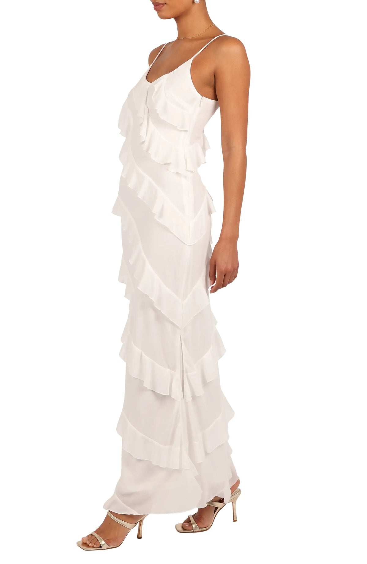 Beautiful Sheath Spaghetti Straps Sleeveless Chiffon Ankle-Length Prom Dress