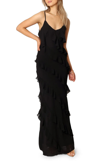 Beautiful Sheath Spaghetti Straps Sleeveless Chiffon Ankle-Length Prom Dress
