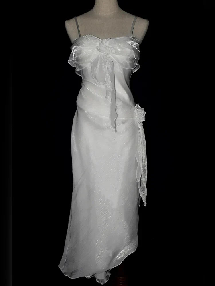 Dress Prom Dress Stores White Straps Vintage Bowknot Lovely Birthday Dress Long Prom Dress Party Dress Formal Women's Dresses
