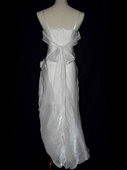 Dress Prom Dress Stores White Straps Vintage Bowknot Lovely Birthday Dress Long Prom Dress Party Dress Formal Women's Dresses