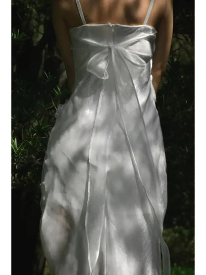 Dress Prom Dress Stores White Straps Vintage Bowknot Lovely Birthday Dress Long Prom Dress Party Dress Formal Women's Dresses