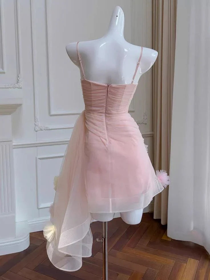 Dress Prom Dress Stores Lovely Pink Straps A-Line Homecoming Dress Tulle Birthday Outfits Party Dress Formal Women's Dresses