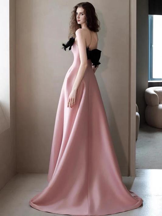 Formal Women's Dresses Strapless A Line Pink Long Prom Dress Birthday Party Dress Prom Dresses Stores