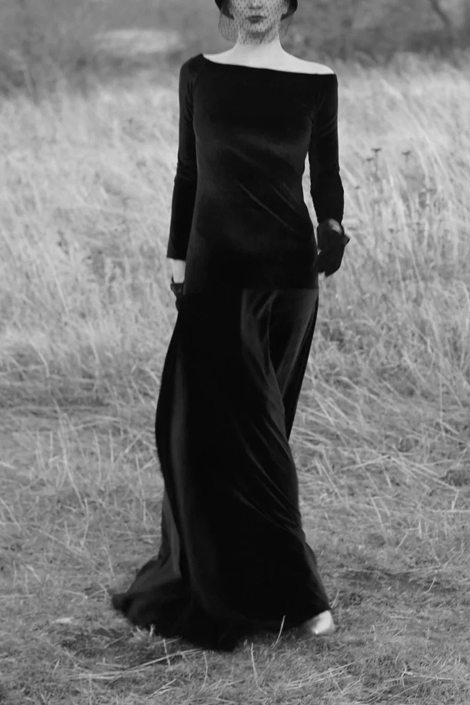 Black Velvet Dress Wedding Dress Formal Dress Velvet Gown Maxi Dress Off Shoulder Dress Winter Evening Dress