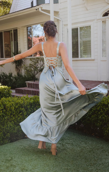 Dress Regular Straps Square Neck Sleeveless Maxi Dress Column Simple Crisscross Back Prom Dress With Slit