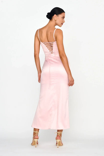 Dress Spaghetti Straps Lace-Up Back Maxi Dress Plum Sleeveless Prom Dress