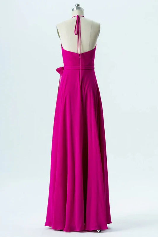 Halter Cowl Neck Bridesmaid Dress