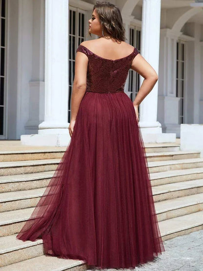 Plus Size Long Sequin Special Occasion Dresses
