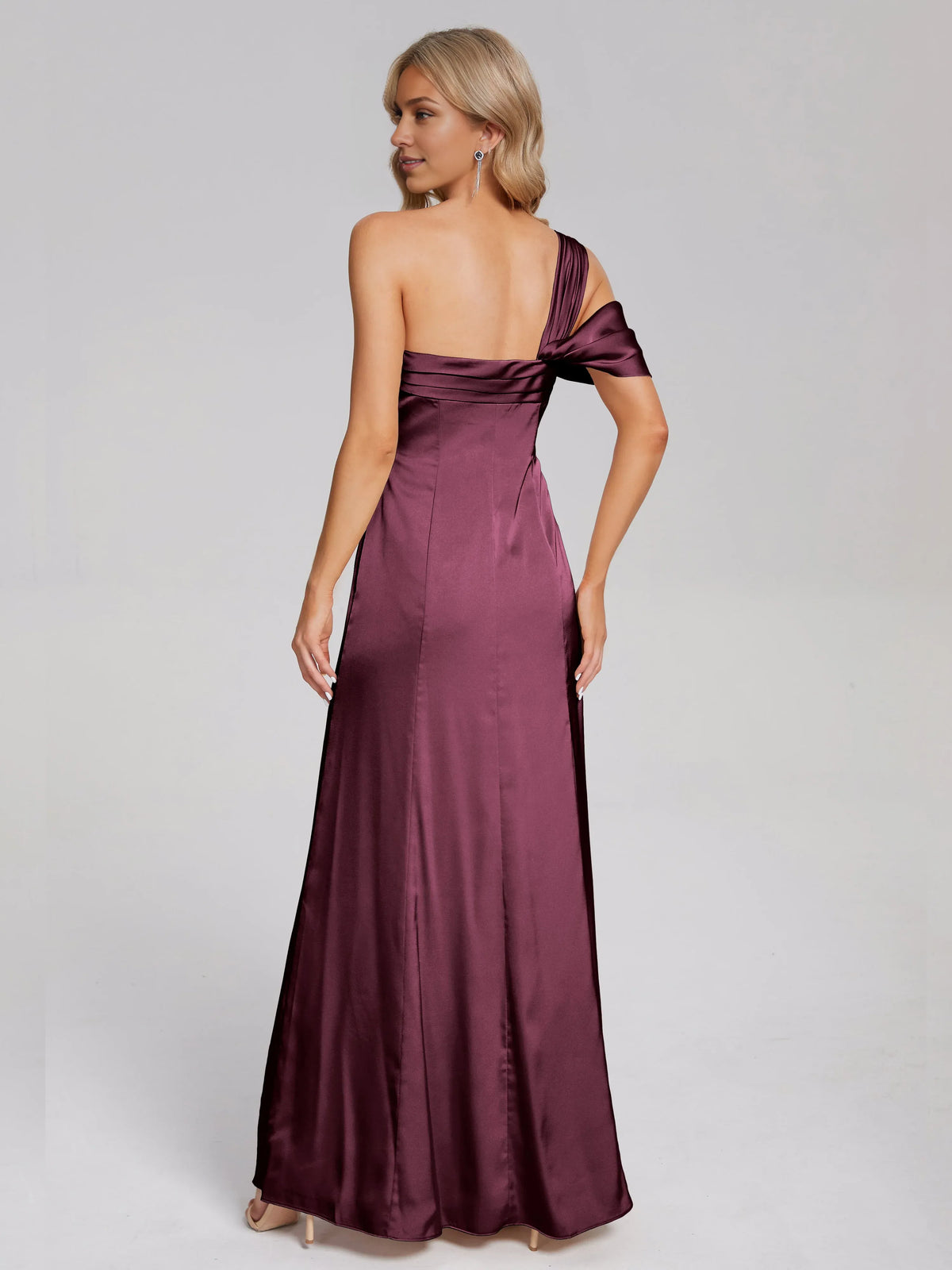 Chic Column/Sheath One Shoulder Sleeveless Backless Floor Length Prom Dress
