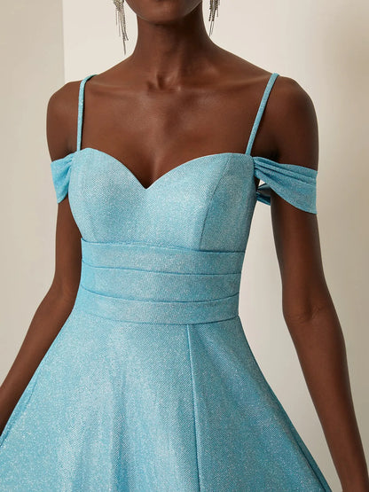 Charming A-Line Spaghetti Straps Sleeveless Lace-Up Floor-Length Evening Dress
