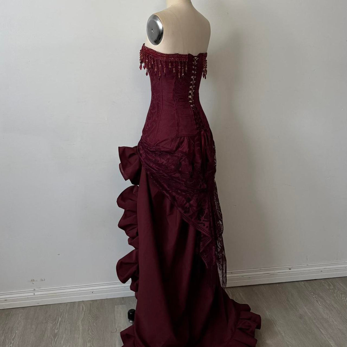 Charming A-Line Strapless Sleeveless Lace Up Sweep/Brush Train Party Dress
