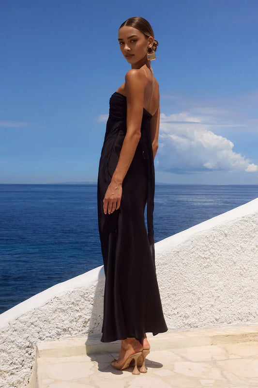Charming Fitted Off The Shoulder Sleeveless Pleated Satin Floor-Length Prom Dress