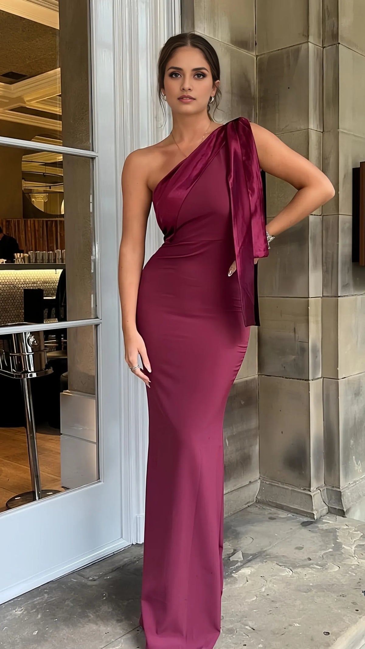 Charming One Shoulder Sleeveless Mermaid Floor Length Prom Dress