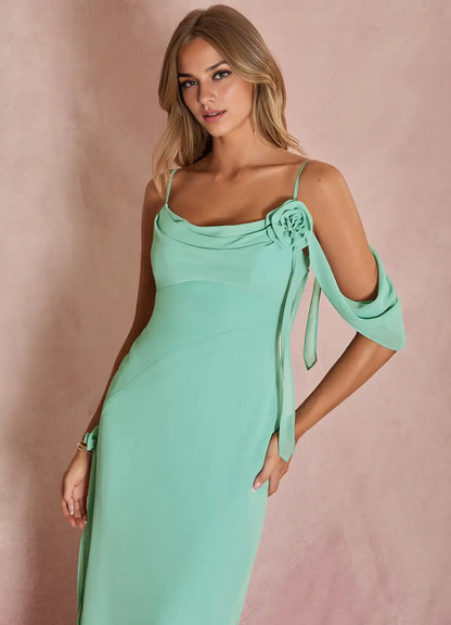 Charming sheath Off-the-shoulder Sleeveless Backless Ankle-Length Evening Dress