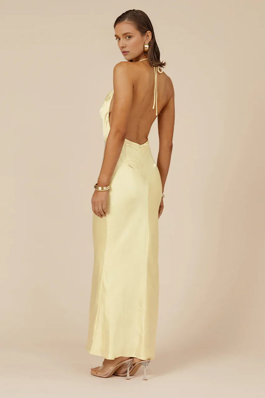Cheap Mermaid/Trumpet Halter Neck Sleeveless Satin Floor-Length Prom Dress