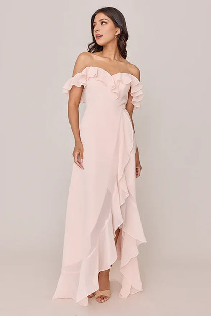 Chic A-line Sweetheart Neck Sleeveless Back Zipper Ankle-Length Bridesmaid Dress