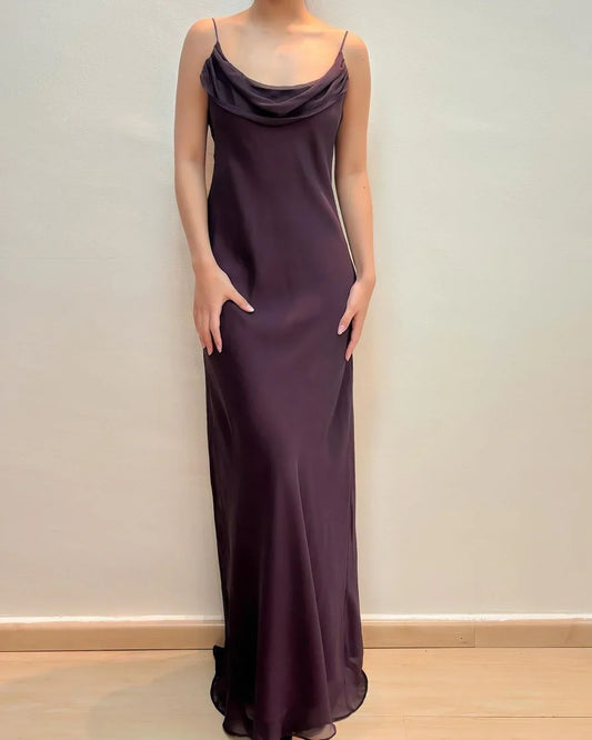 Formal Women's Dresses Chiffon Dark Purple Sheath Long Prom Dress Prom Dresses Stores