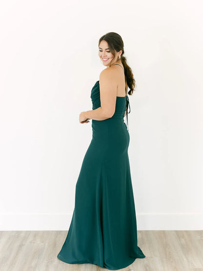 Classic A-Line Spaghetti Straps Sleeveless Chiffon Floor-Length Plus Size Prom Dress