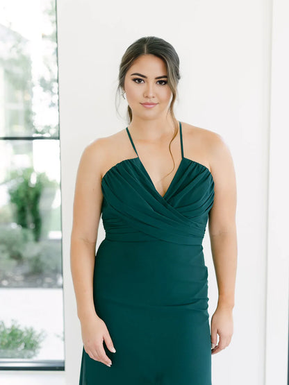 Classic A-Line Spaghetti Straps Sleeveless Chiffon Floor-Length Plus Size Prom Dress