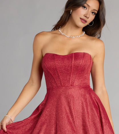 Classic A-line Corset Sleeveless Glitter Short-Mini Homecoming Dress