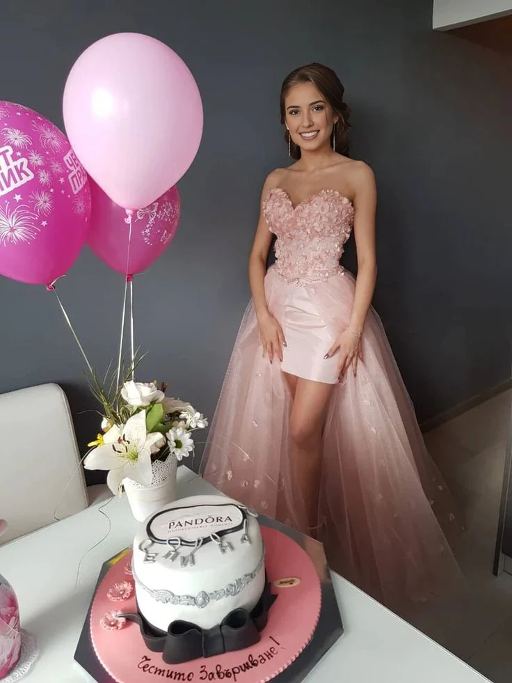 Formal Women's Dresses Pink Tulle Wedding Dress Floral Bridal Gown Corset Party Prom Dress Prom Dresses Stores
