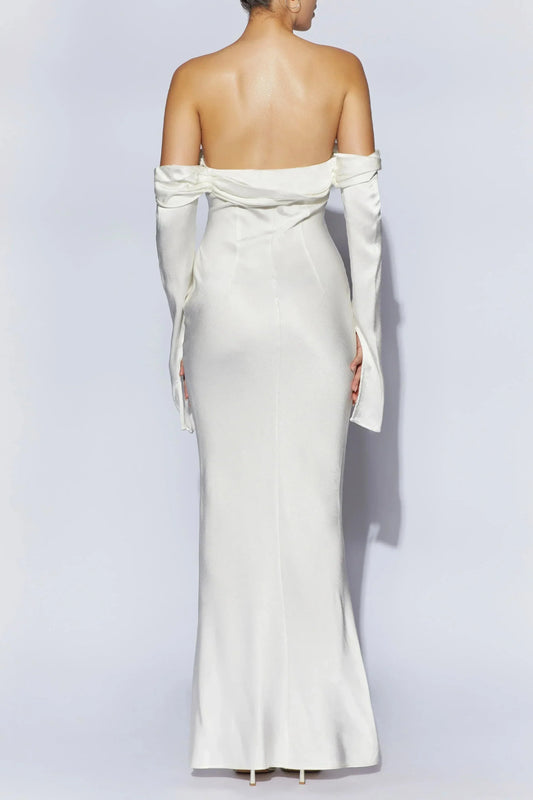 Formal Wear Dresses Off Shoulder Cowl Neck Maxi Dress White Wedding Dress Prom Dress Shops