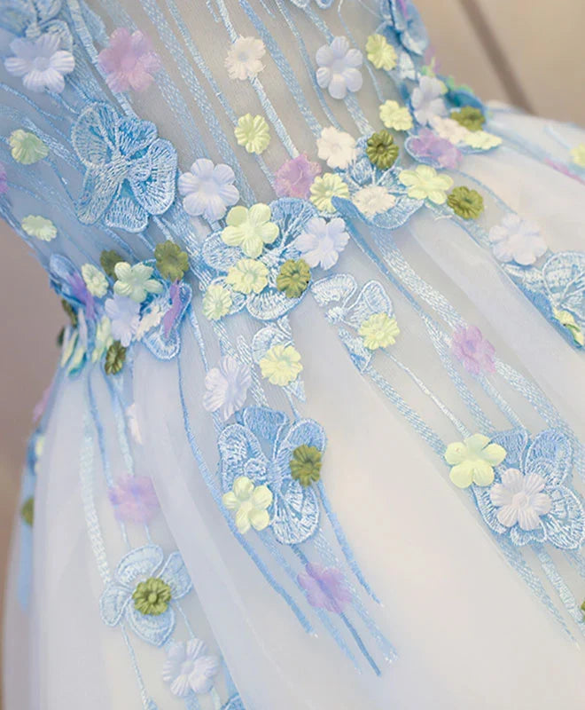 Cute Lace Applique Short Homecoming Dress