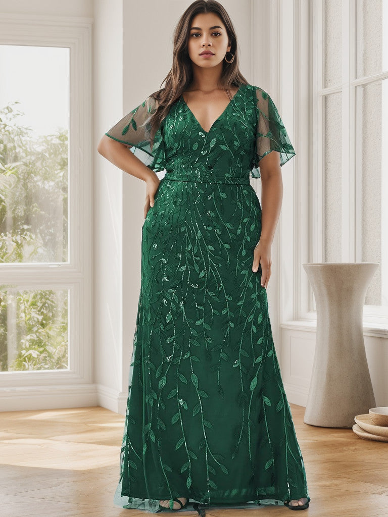 Plus Size Long Mermaid Formal Dresses for Weddings