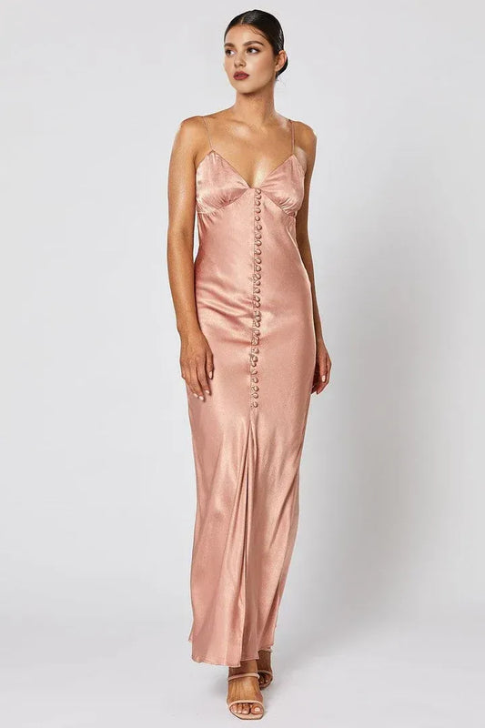 Discount Fitted V Neck Sleeveless Satin Floor-Length Prom Dress