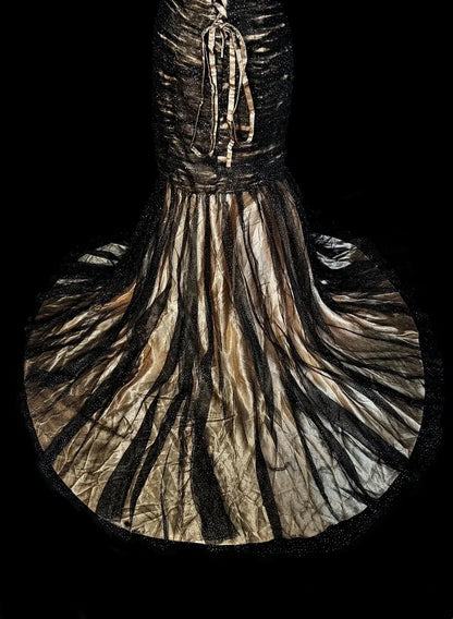 Dramatic Mermaid Strapless Sweetheart Sleeveless Lace-Up Back Floor-Length Pageant Dress