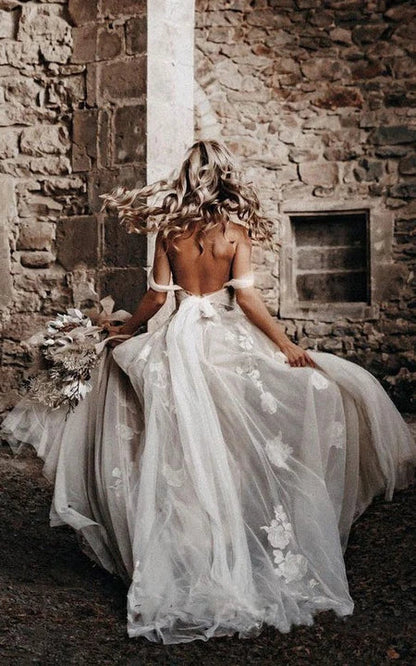 Dress For Wedding Sweetheart Criss-cross Tulle Empire A-line Backless Wedding Dress / Dress For Formal
