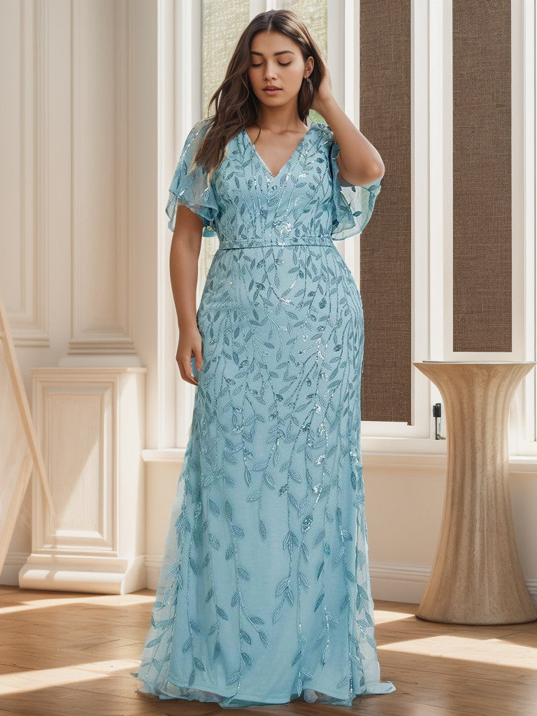 Plus Size Long Mermaid Formal Dresses for Weddings