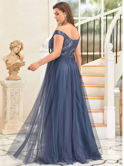 Plus Size Long Sequin Special Occasion Dresses