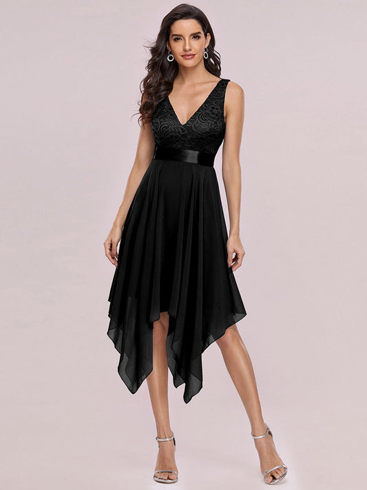 Stunning V Neck Prom Lace Dress for Women