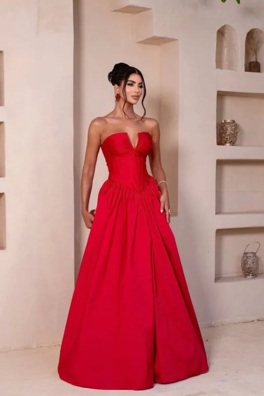 Elegant Flowy A-Line Sweetheart Neck Sleeveless Lace-Up Back Train Evening Dress