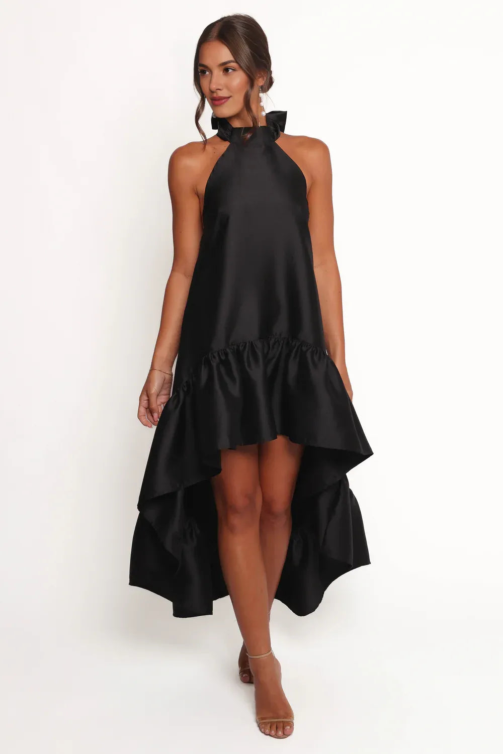 Elegant A-Line Halter Neck Sleeveless Backless Floor-Length Prom Dress
