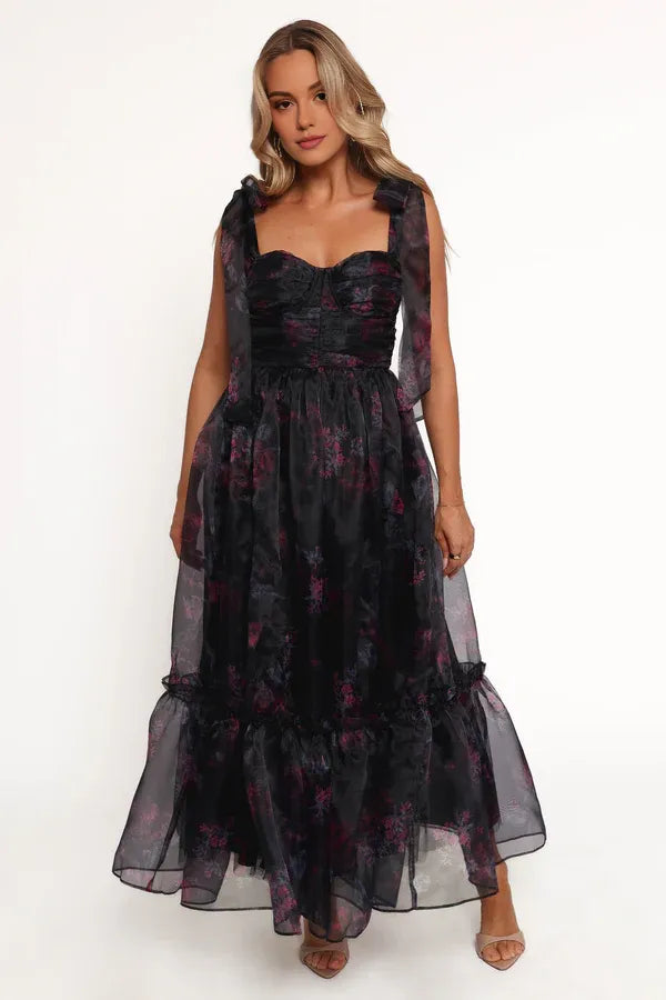 Elegant A-Line Off Shoulder Sleeveless Chiffon Ankle-Length Prom Dress