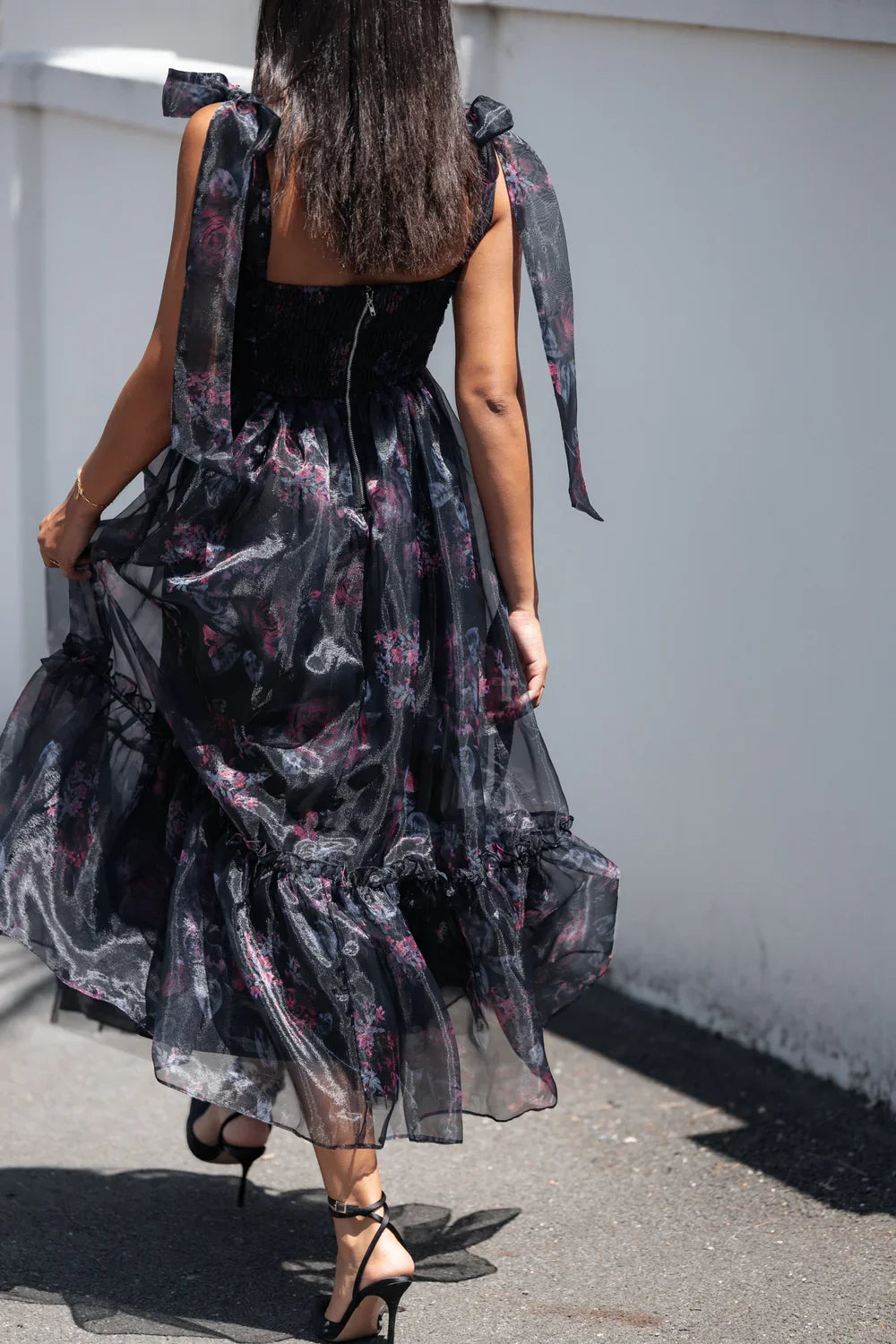Elegant A-Line Off Shoulder Sleeveless Chiffon Ankle-Length Prom Dress