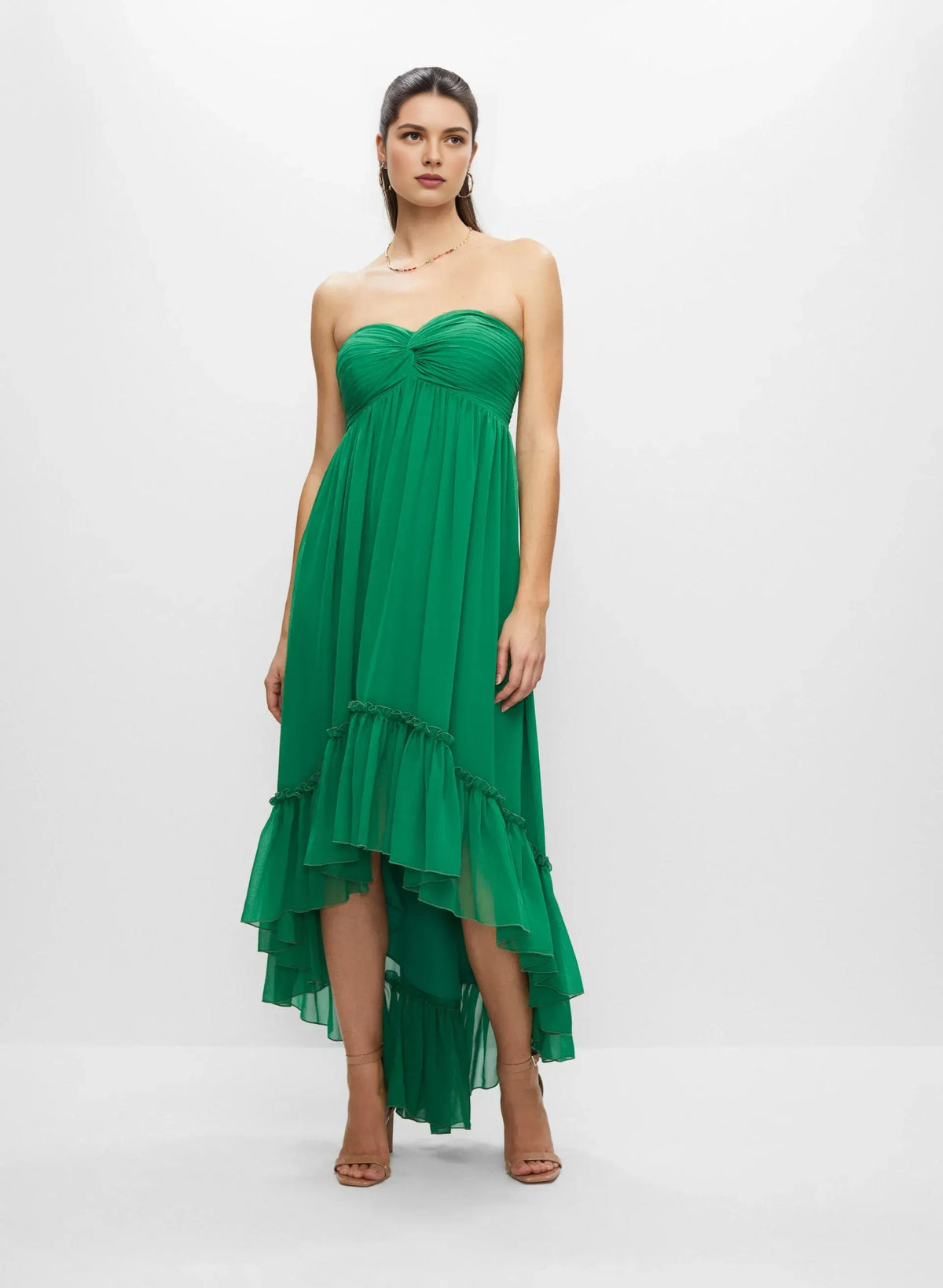 Elegant A-Line Spaghetti Straps Sleeveless Zipper Up Asymmetrical-Length Prom Dress