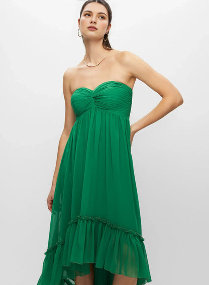 Elegant A-Line Spaghetti Straps Sleeveless Zipper Up Asymmetrical-Length Prom Dress