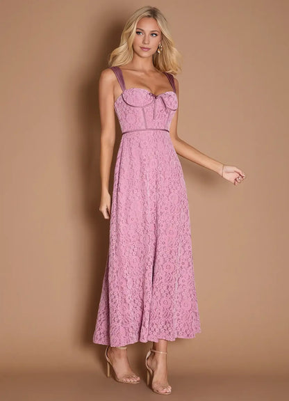 Elegant A-Line Wide Shoulder Straps Sleeveless Backless Ankle-Length Evening Dress