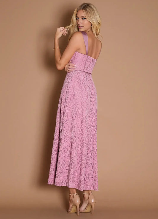 Elegant A-Line Wide Shoulder Straps Sleeveless Backless Ankle-Length Evening Dress
