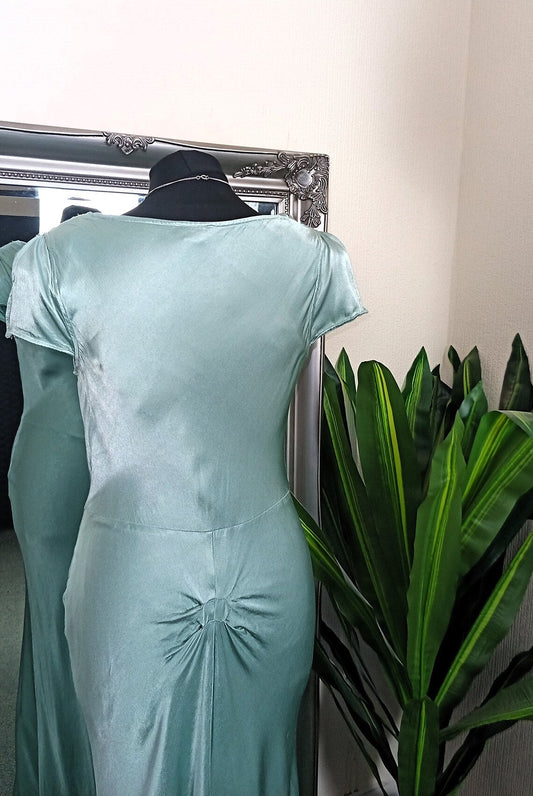 Elegant Mermaid Cowl Neck Satin Floor Length Dress Prom Party Dress