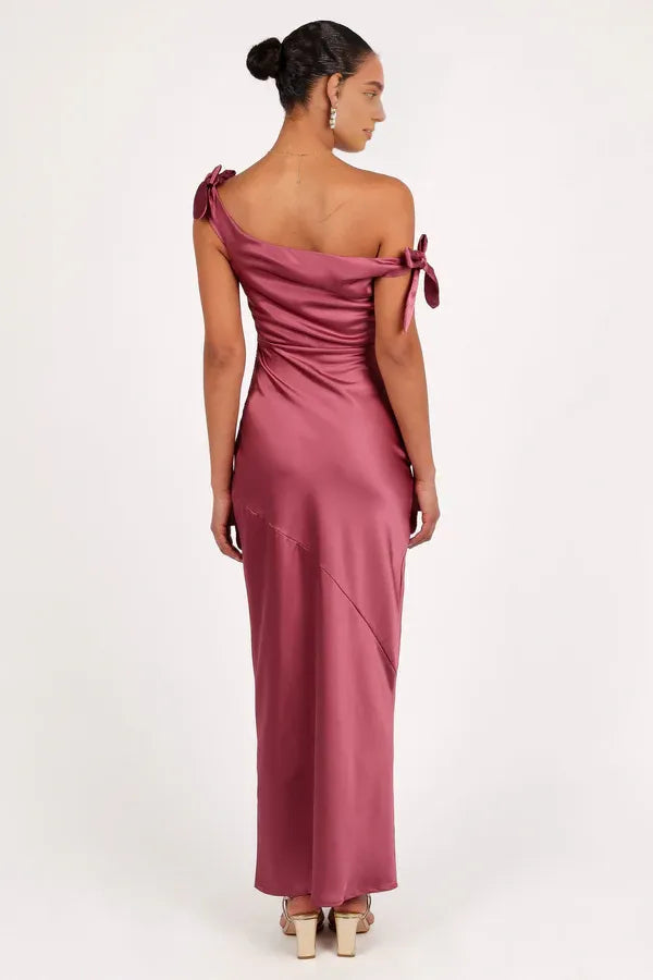 Fashion Mermaid Off Shoulder Sleeveless Satin Floor-Length Prom Dress