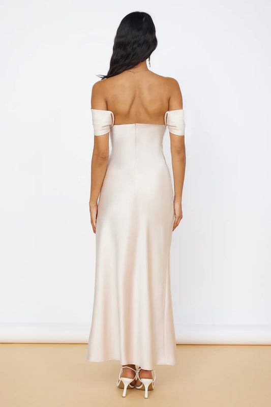 Elegant Mermaid Off the Shoulder Sleeveless Back Zip Floor-Length Prom Dress
